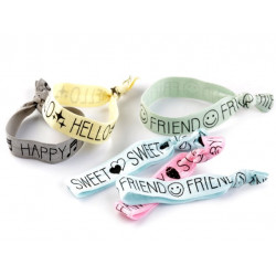 Zopfgummi Armband Falzgummi mit Schrift